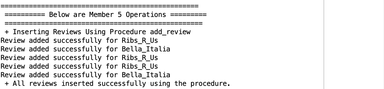 output of code