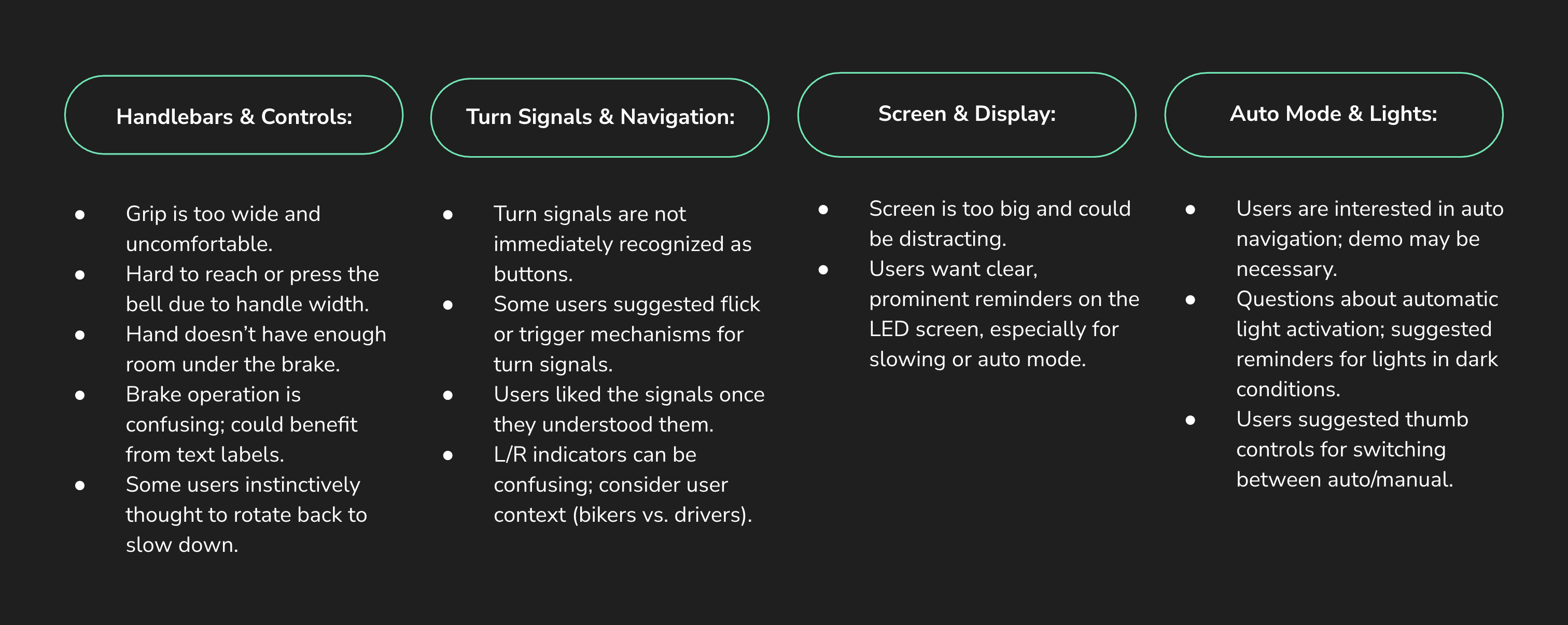 Testing feedback results