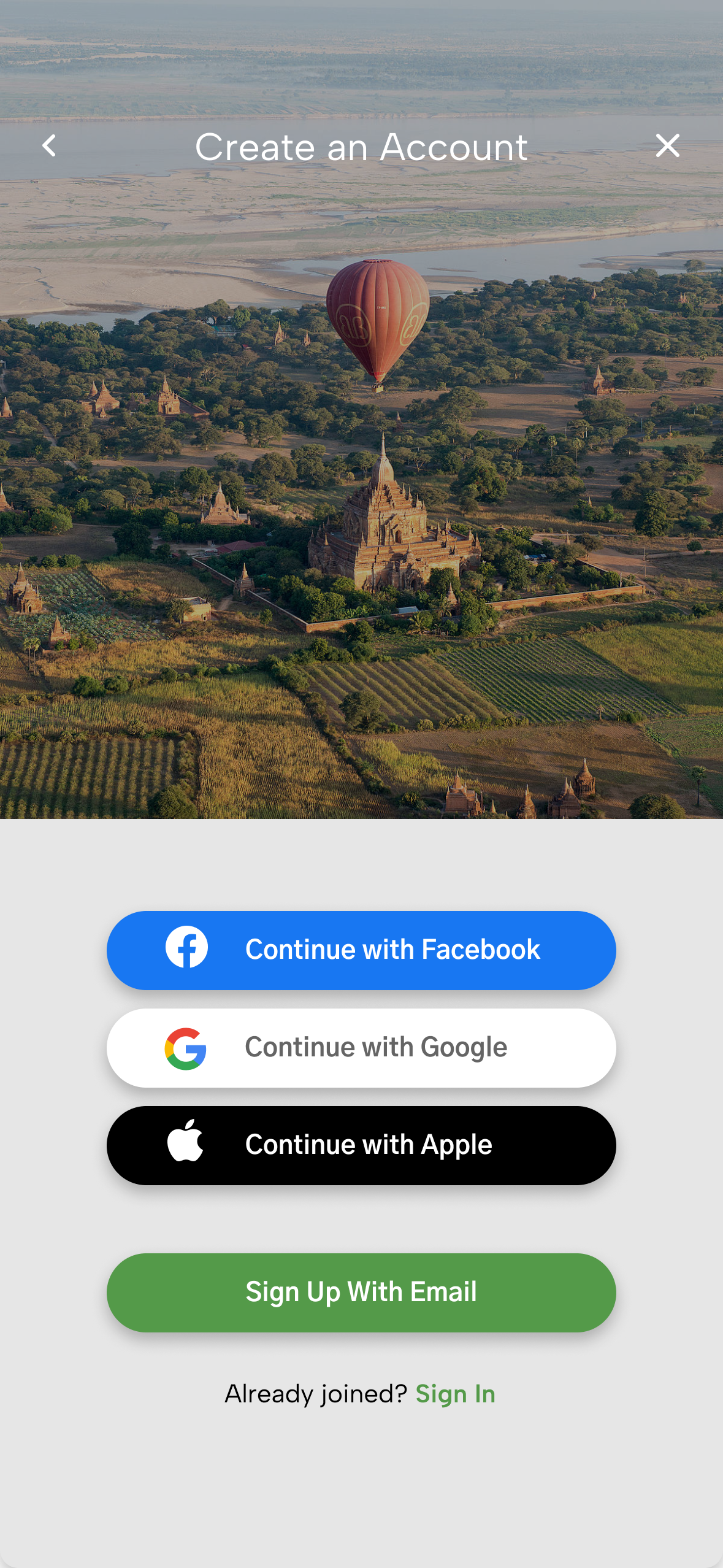 High fidelity prototype of sign in page