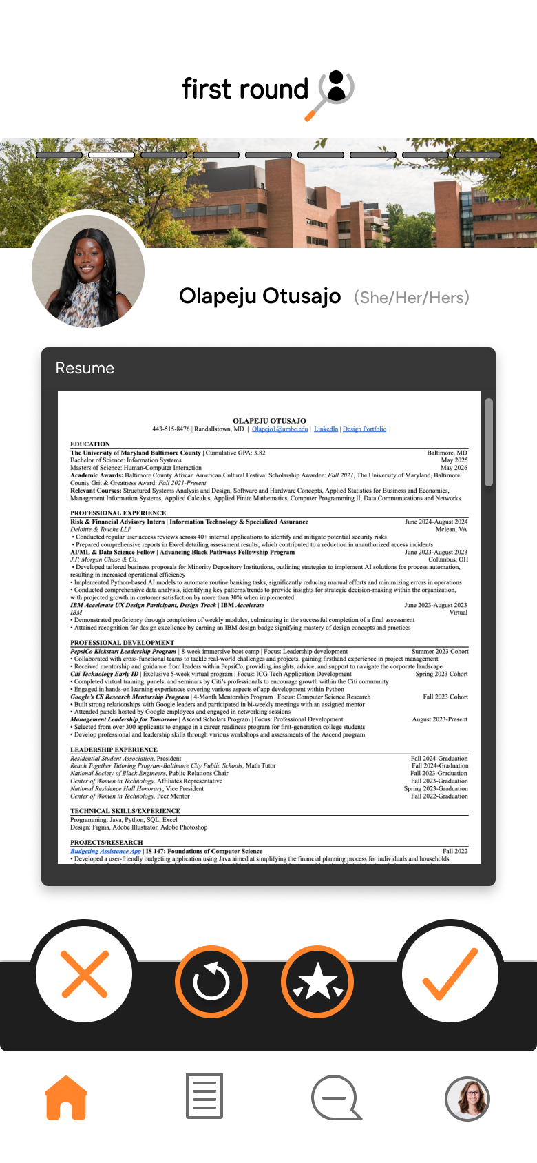 Resume High Fidelity Prototype