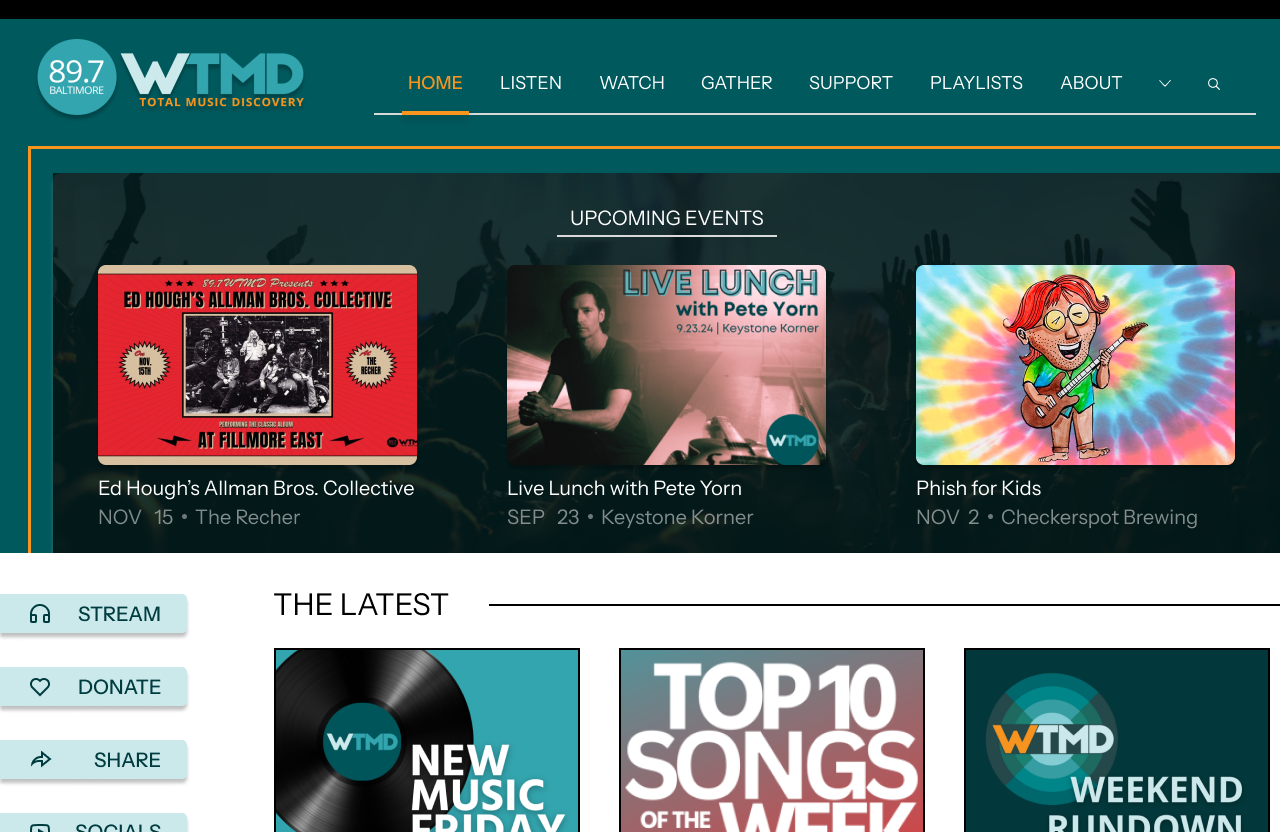 WTMD Redesigned Homepage